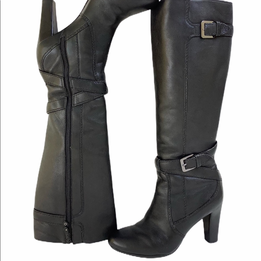 Cole Haan Nike Air Tall Black Leather Boots